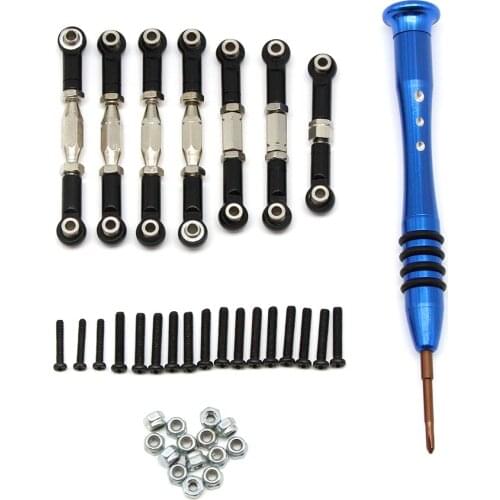 Metal Linkage Pull Rod Servo Link Adjustable Upgrade for WLtoys 144001 1/14 RC Car Parts Servo Pull Rod Steering Tie Rod Set