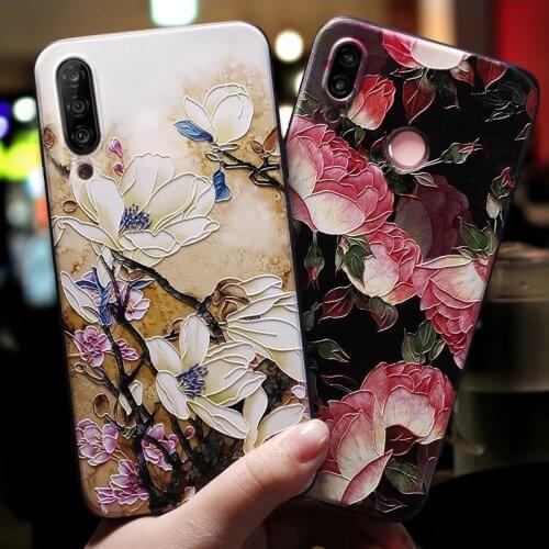Cute Red Rose Phone Case For Samsung Galaxy A50 A50S A30S Case For Fundas Samsung A 50 30S 50S Cases A505 Black Flowers Cover