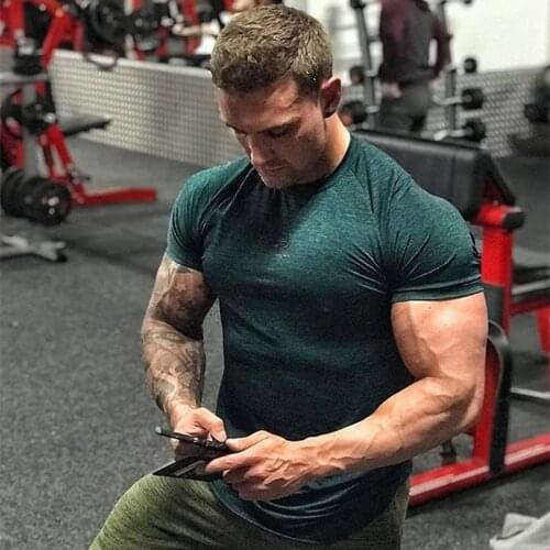 Fashion mens clothing 2019 new mens casual T-shirt jogger bodybuilding sportswear streetwear gyms fitness short sleeve