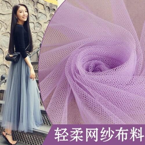 Soft Mesh Fabric Encryption Mosquito Netting Fabric Clothing and Dress Material White Summer Thin Mesh Lace Fabric