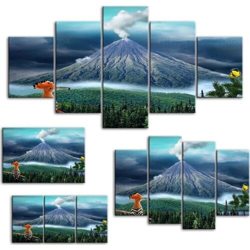 Wall Art Canvas Prints Beautiful View Mountain Fog Paintings Home Decoration Pictures Modular Frame For Office Poster Artwork