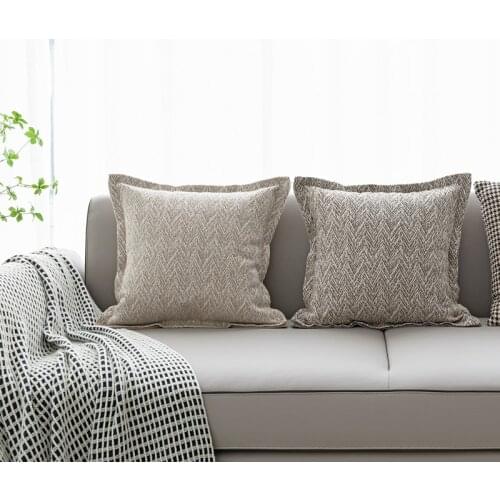 DUNXDECO Cushion Cover Decorative Pillow Case Modern Simple Herringbone Jacquard Linen Blend Coussin Sofa Chair Square Bedding