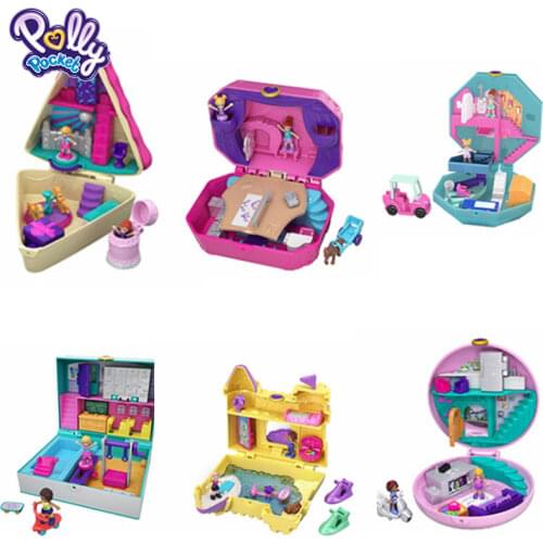 Original Polly Pocket Mini Kids Toys for Girls Top Brand Christmas Brithday Gifts for Children GFM48