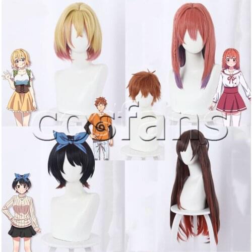 Kinoshita Kazuya Cospaly Wig Rent A Girlfriend Cosplay Costume Mizuhara Chizuru Sakurasawa Sumi Schoolgirl Anime Wig+ Free Cap