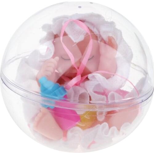 Plastic Ball Doll Beautiful Cute Egg Toy Birthday Gift Min Baby Toys for Kids Sleeping Baby Dolls -Pink