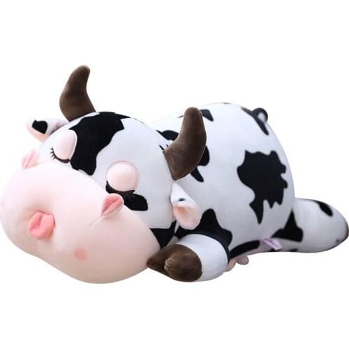 New Animal Cartoon Cows Stuffed Plush Toy Cute Cattle Milk Cow Comfortable Soft Toy Children Kids Birthday Present Gift