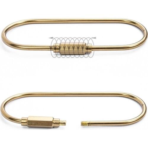 QOONG 2020 Fashion Keychains Unisex Pure Handmade Copper Keyrings Simple Brass Car Key Chain Ring Holder Men Women Gift T20