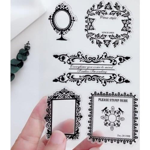 Vintage Border Clear Stamps Scrapbooking Rubber Stamp Handmade DIY Decoration Craft Supplies Stamps for Card Making Silicone