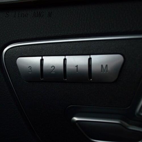 Car Styling Seat Adjust memory panel Buttons Cover Sitckers Trim for Mercedes Benz C E Class W204 W212 Auto Interior Accessories