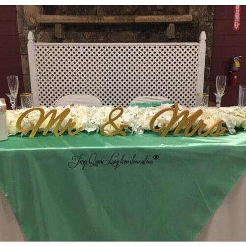 Wedding reception Gold Glitter Mrs & Mr. sign, freestanding Mr and Mrs signs for sweetheart table