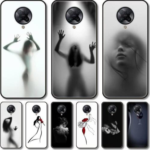 Hazy sexy women Phone Case For xiaomi Poco M2 M3 C3 X3 F2 F3 Lite NFC Pro Anime Black Cover Silicone Back Pretty tpu