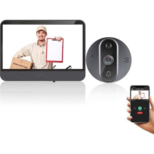 Tuya Smart WiFi Door Bell View With 720P Camera Video Peephole 4.3 Inch LCD screen PIR Motion Detection