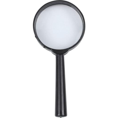 Black plastic 5X zoom Hand-held magnifying glass diameter 40MM Black plastic pocket Frame 40 mm Lens 5 x Magnifier Glass magnifi