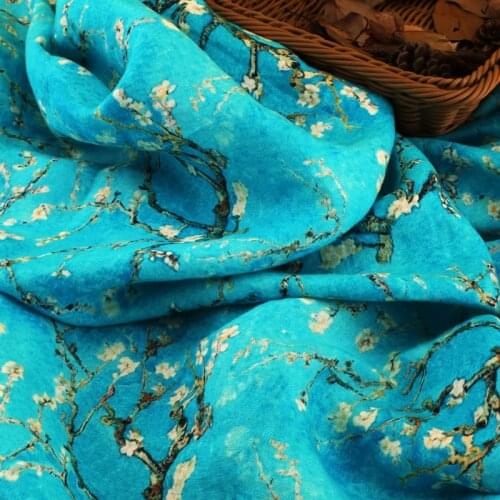 High quality hemp fabric A Tree Printing tissus Fashion gown, dress, trousers, shirt and jacket patchwork