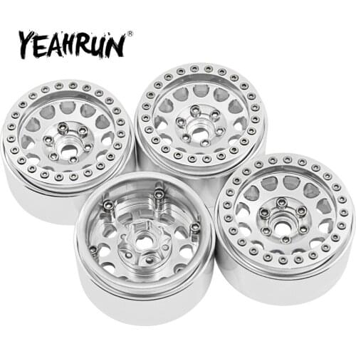YEAHRUN 1/2/4PCS 1/10 RC Crawler 1.9" Alloy Beadlock Wheel Rims for SCX10 D90 TRX-4 #24