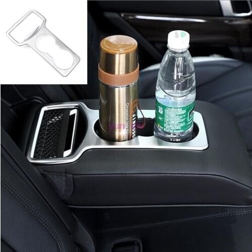 ABS chrome Car Rear Tea Cup Holder Frame Protection Covers Sticker For Land rover Range Rover sport 2014-2018 Accessories
