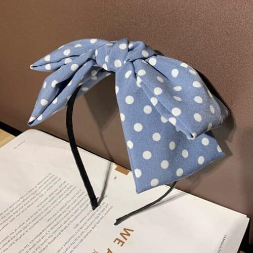 Hair Accessories Wash Face Headband Wave Point Wild Headdress Simple and Fresh Big Bow Hairpin Press Hairband Women