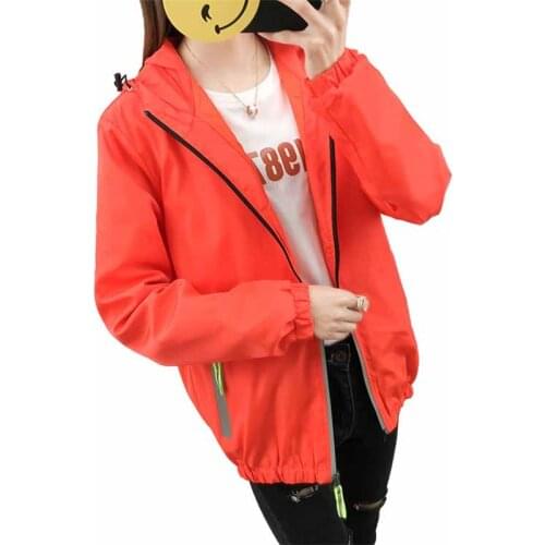 2019 Spring Autumn Short Jacket Women Plus size S-7XL Hooded Casual Outerwear Thin Tops Students Sportswear Windbreaker Coat 292