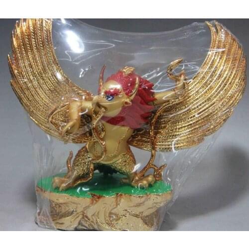 10 Chinese Bronze Copper Gild Redpoll Winged Garuda Bird Eagle Buddha Statue