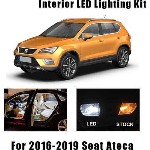 12pcs White Canbus No Error LED Bulbs Interior Map Roof Dome Light Kit for 2016 2017 2018 2019 Seat Ateca Car Accessories