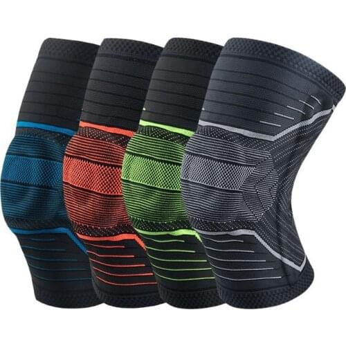 2 pcs Nylon Elastic Sports Knee Pads Breathable Knee Support Brace Running Fitness Hiking Cycling Knee Protector silicone pad
