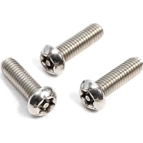 68pcs M4 torx screw bolt round head with point screws pan anti-theft bolts 304 stainless steel machine thread nail security