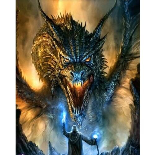 New 5D DIY Diamond Painting "Dark dragon" Embroidery animal Cross Stitch Mosaic Home Decoration Gift P891