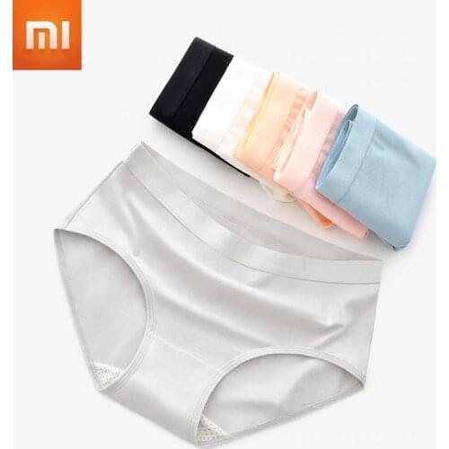 3pcs Xiaomi Antibacterial Underwear Women Comfortable Breathable Skin-friendly Mid-waist Seamless Briefs Mijia Cotton