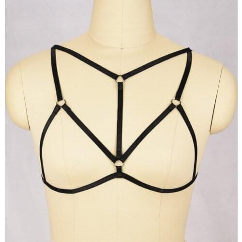 Body Cage Rave Wear Bondage Body Harness Lingerie Open Chest Goth Crop Tops Fetish Cage Bra Lingerie Harness Belt Harness