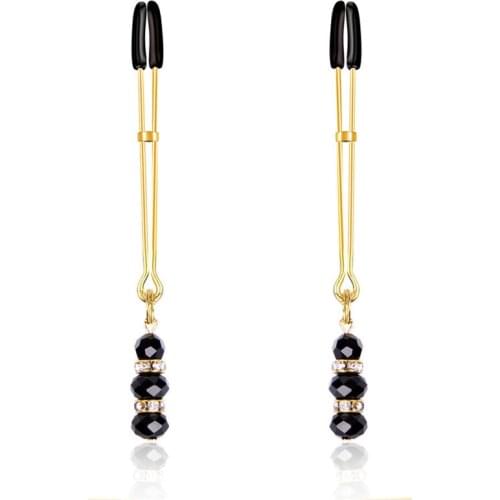 Erotic Golden Jeweled Nipple Clamps Fetish Slave Nipple Clips Bdsm Bondage Goods for Adult Games Sex Toys for Couples Sex Shop