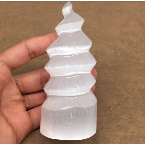 Natural Selenite Lamp Selenite Tower Lamp Crystal Lamp Gemstone Mountain Lamp Healing Mineral Stone