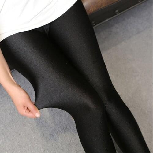 Maternity Shine Pants Pregnancy Skinny Black Legging For Pregnant Women Elastic High Waist Belly Luster Trousers