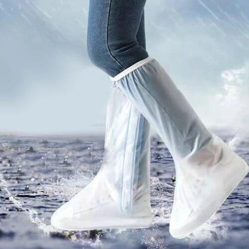 Reusable Water Proof Shoe Cover Long Length Slip-resistant Zipper Rain Boots Overshoes Waterproof Rainy Days Useful Tools