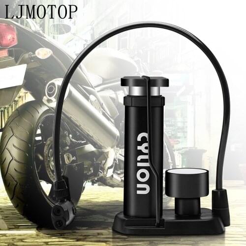 Mini motorcycle Bicycle Tire Pump Foot Activated Pump Tyre Inflator Pressure Gauge Inflation Needle Inflatable Device Valve
