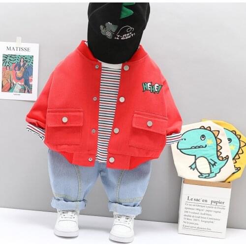 New Spring Autumn Children Cartoon Clothes Baby Boys Girls Jacket T-shirt Pants 3Pcs/sets Kids Infant Clothing Toddler Tracksuit