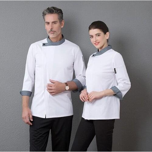 Chefs Long-sleeved Male Female Hotel Dining Kitchen Baking Clothes Men Women Restaurant BBQ High Quality Cook Overalls H2001