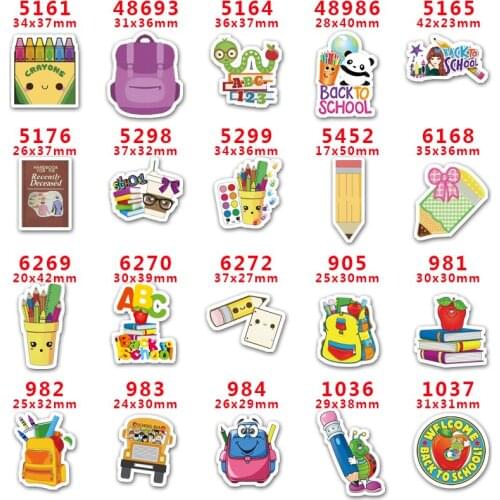 DIY Craft Supplies Sewing Accessories Cartoon Back To School Printed Planar Resins Mold 10 Pieces. PR-905