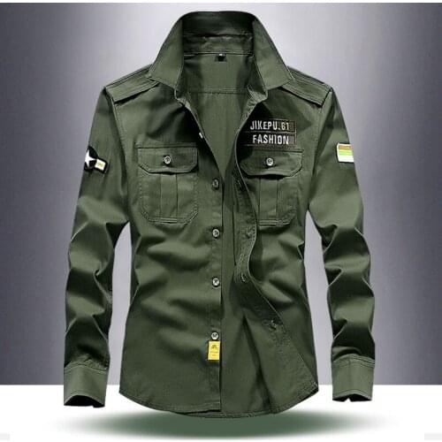 Summer Autumn Long Sleeve Shirt Mens Casual Cotton Shirt Military Work Shirt Thin Large Size Shirt Coat Men Top Korean Genuine