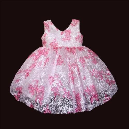 Flower Embroidery Baby Girl Dress Rose Lace Princess Dresses for Girls Cotton Baby Clothes Childrens Dresses 3 6 9 12M 3 Years