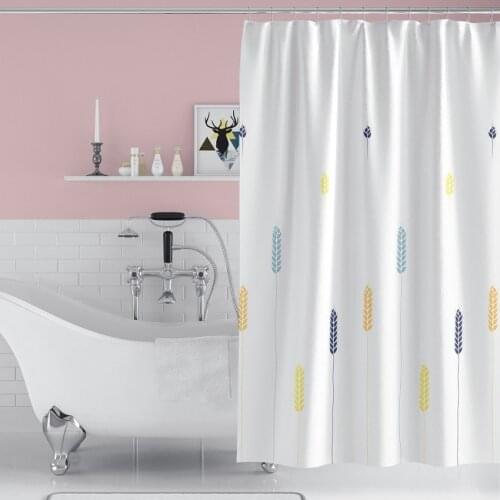 Wheat Ears Printed Shower Curtain High Quality Polyester Simple Modern Bathing Cover Waterproof Mildew Proof for Home Bathroom