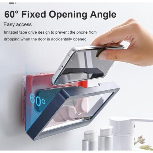 Wall Mounted Phone Case Waterproof Holder Toilet Kitchen Convenient Safe Phone Holder Bathroom Accessories Home Storage