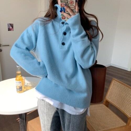 Nomikuma Turtleneck Sweater Women Korean Style Solid Color Casual Long Sleeve Pullover Jumpers All-match Knit Tops Pull Femme
