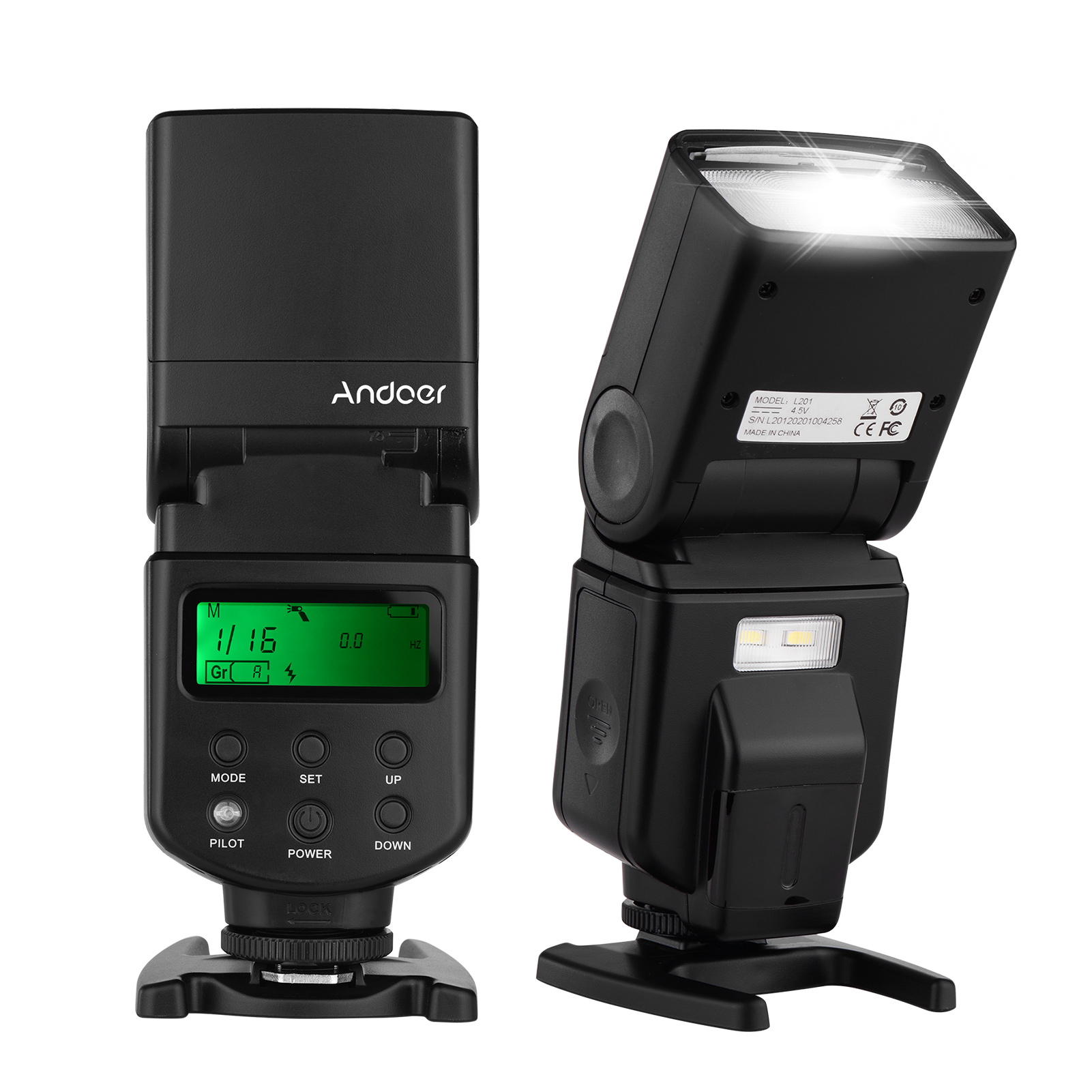 Andoer Universal Flash Speedlite GN40 Adjustable LED Fill Light On-camera Flash for Canon Nikon Olympus Pentax DSLR Cameras