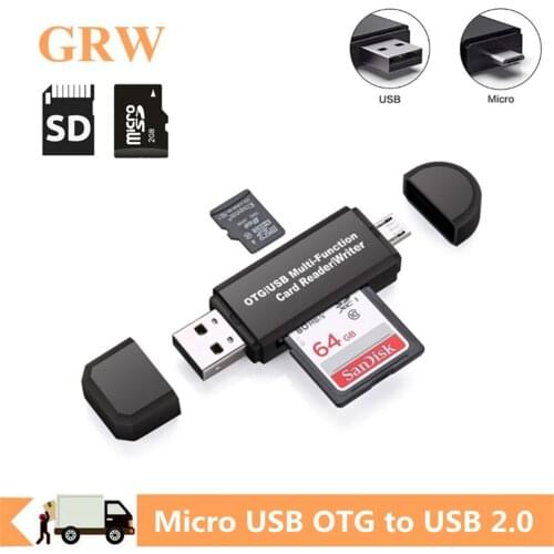 Grwibeou OTG Micro SD Card Reader USB 2.0 Card Reader 2.0 For USB Micro SD Adapter Flash Drive Smart Memory Card Reader/Writer