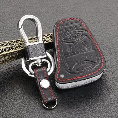 VCiiC 3/4 Button Genuine Leather Remote Key Case Fob Protect Cover For Jeep For Dodge For Chrysler