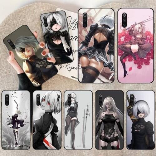 YJZFDYRM yorha no. 2 type b 2B NieR Automata Phone Case for Xiaomi Mi 10 Pro lite Mi9 9SE Pocophone F1 Mi 9T Pro Note 10 lite