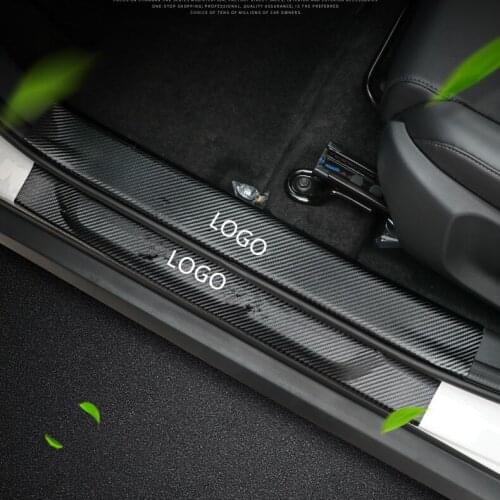 Carbon Fibre Leather Doors Sill threshold Trim Protective Cover For Changan CS55PLUS 2020 CAB366