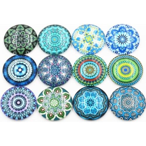 10pcs 20mm And 25mm New Fashion RetroMixed Handmade Photo Glass Cabochons Pattern Domed Jewelry Accessories Supplies