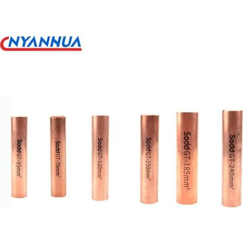 10PCS Copper Connecting Tube Cable Middle Joint Wiring Tube Through-hole Copper GT70-240 Square Crimp Terminal
