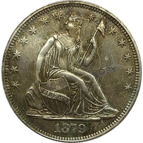 1879 United States Half Dollar Cupronickel Plated Silver Copy Coin